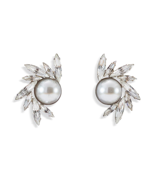 AVRIL PEARL AND CRYSTAL STUD EARRINGS(ピアス)