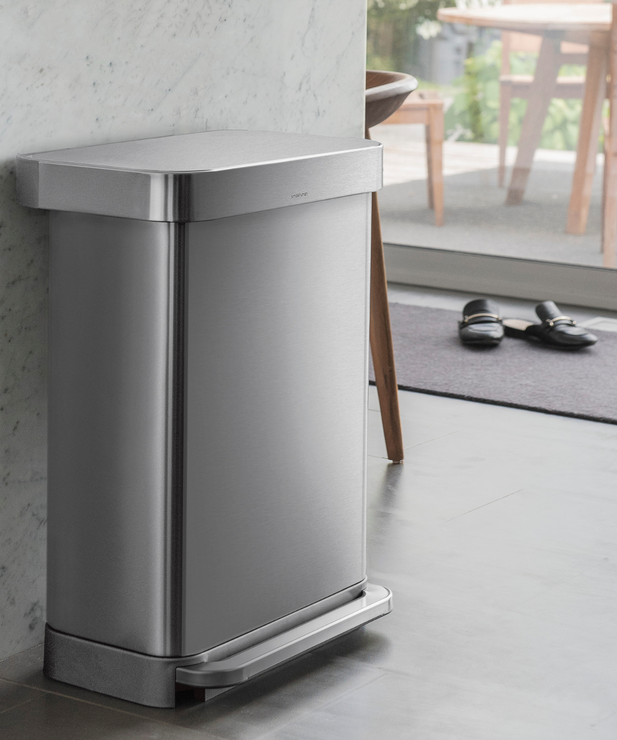 レクタンギュラー ステップカン つや消しステンレス 45L - お取り寄せ品
