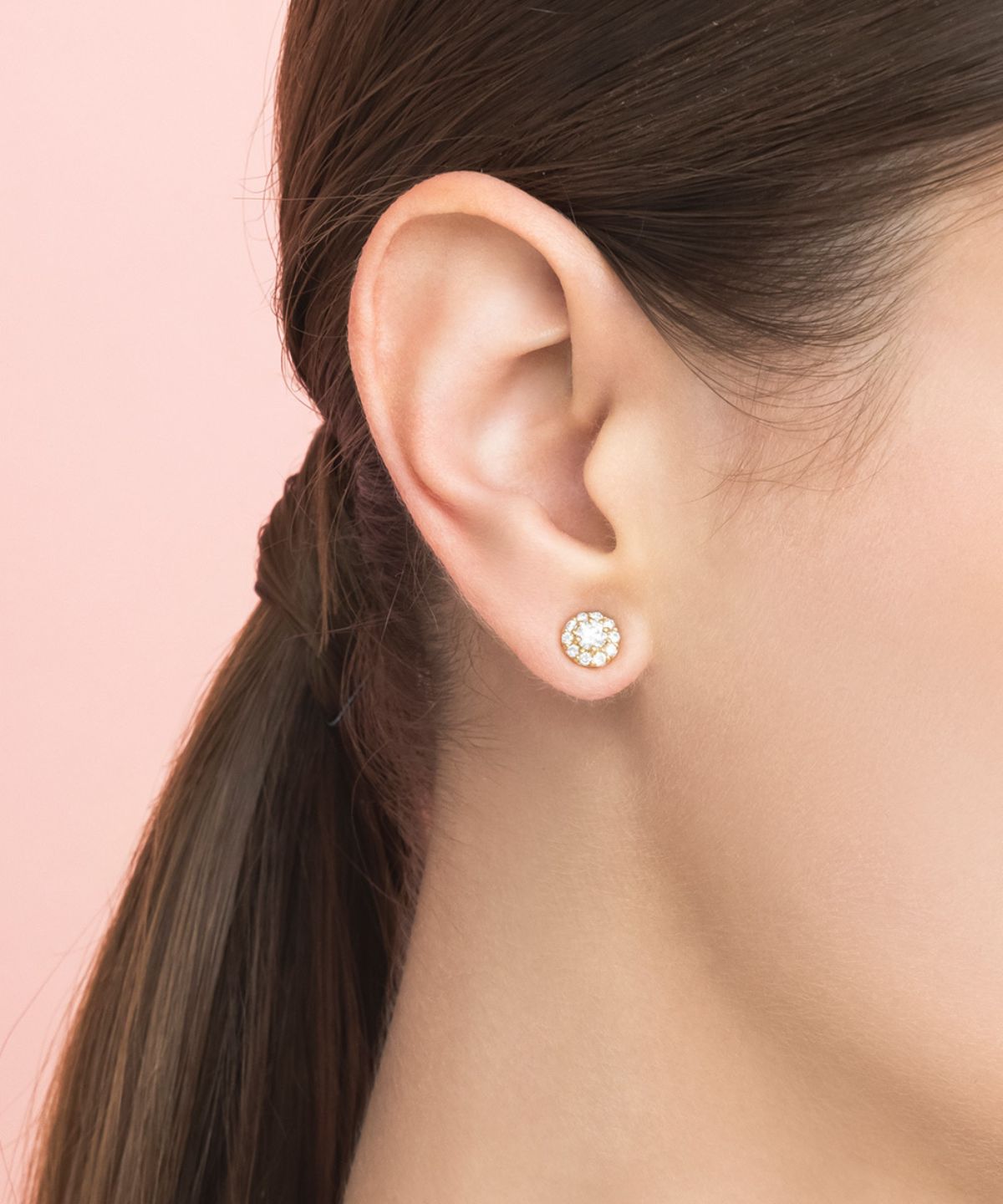 〈Fleur Éternelle〉Diamond Round Pierces - 受注生産