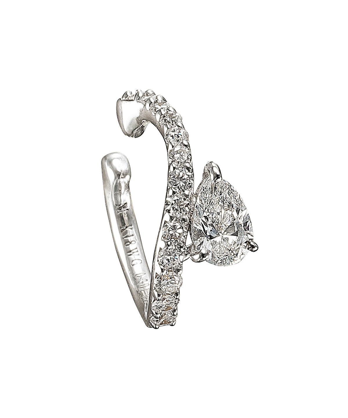 Fleur Éternelle〉Pear-Shape Diamond & Curve Line Ear Cuff - 受注生産 –  collective.