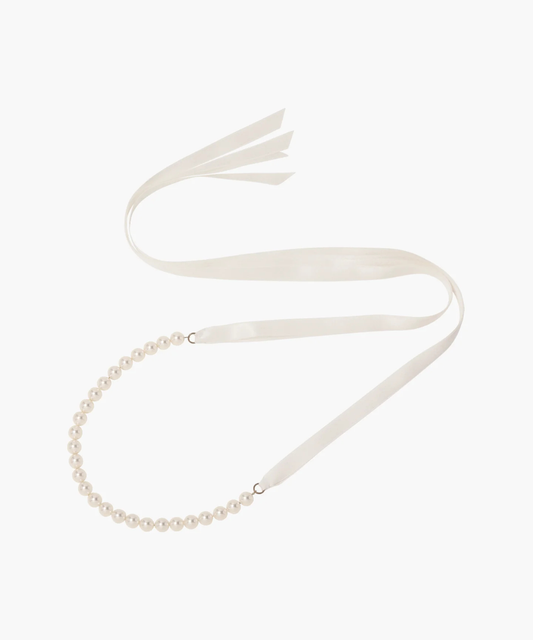 Pearl Ribbon Tie