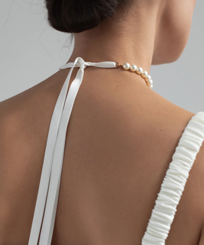 Pearl Ribbon Tie