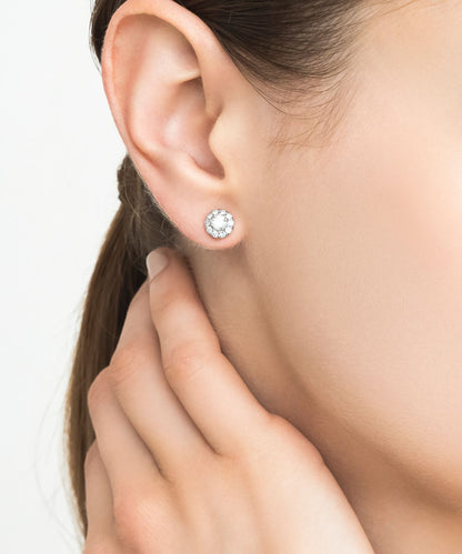 〈Fleur Éternelle〉Diamond Round Pierces - 受注生産